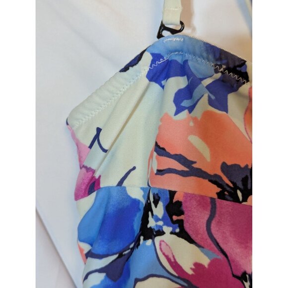 Floral Croft & Barrow Spaghetti Strap Tank Top Pink/Blue/White Size 12 Womens Li - Picture 2 of 4